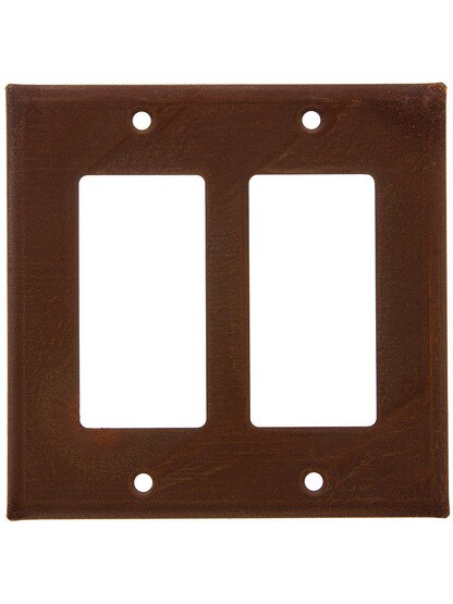 Country Tin Double GFI Cover in Rustic Tin.